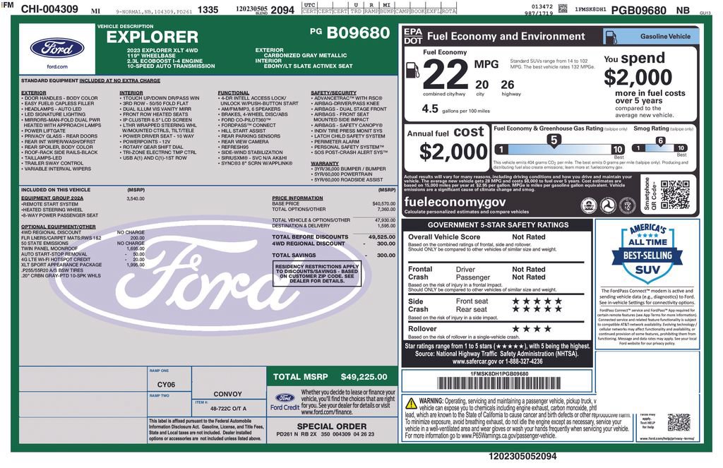 Certified 2023 Ford Explorer XLT w/ Equipment Group 202A AWD/4WD image 27