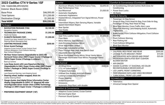 Used 2023 Cadillac CT4 V w/ Navigation Package image 2