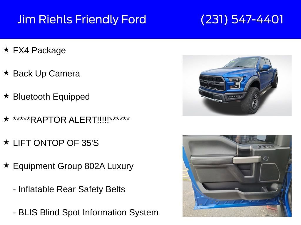 Used 2018 Ford F150 Raptor w/ Equipment Group 802A Luxury image 12