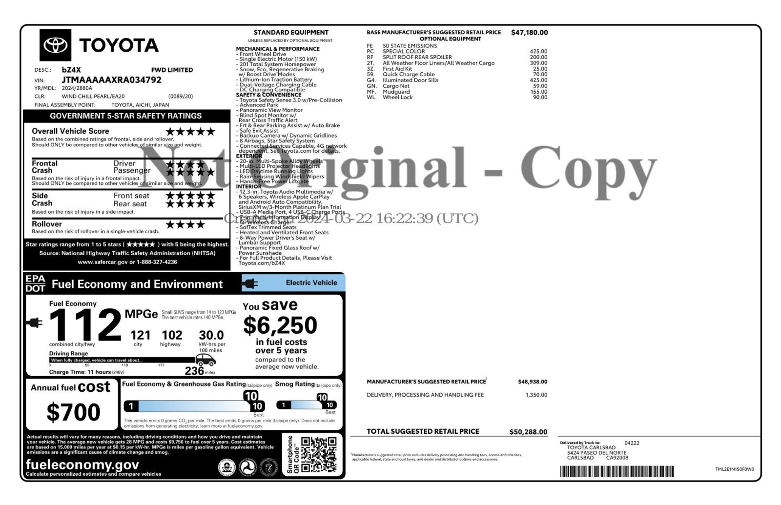 Used 2024 Toyota bZ4X Limited image 50