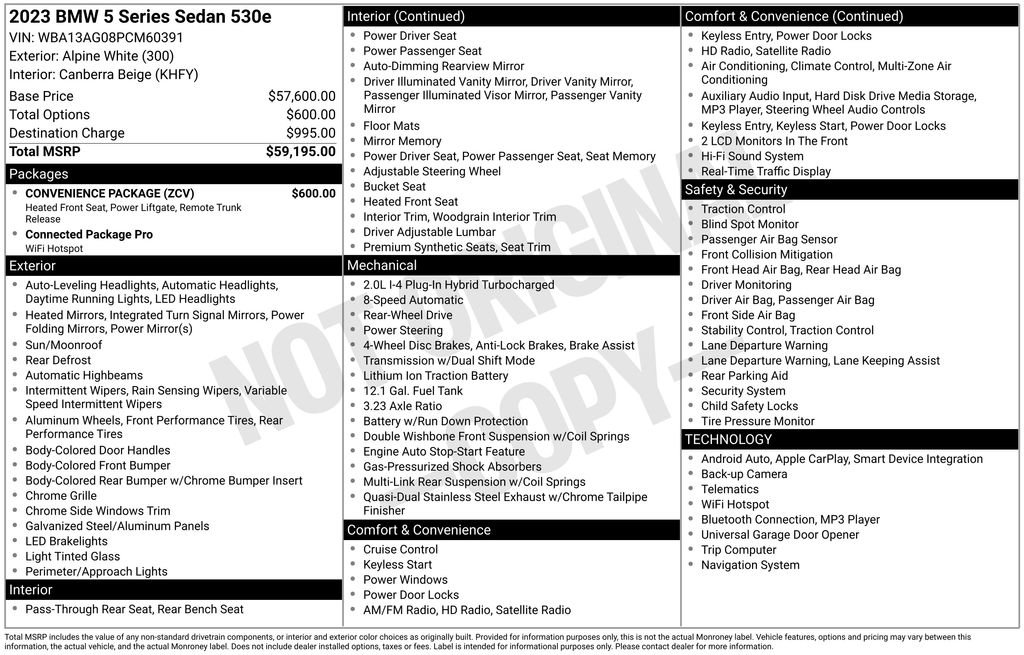 Used 2023 BMW 530e w/ Convenience Package image 11