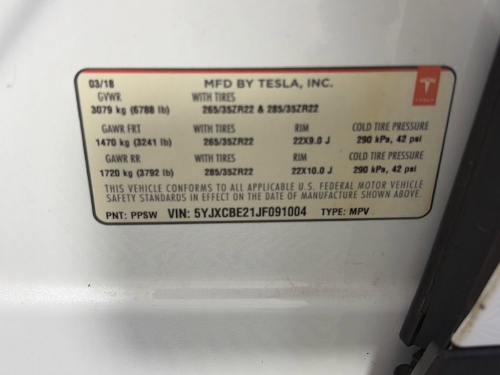Used 2018 Tesla Model X 100D AWD/4WD image 9