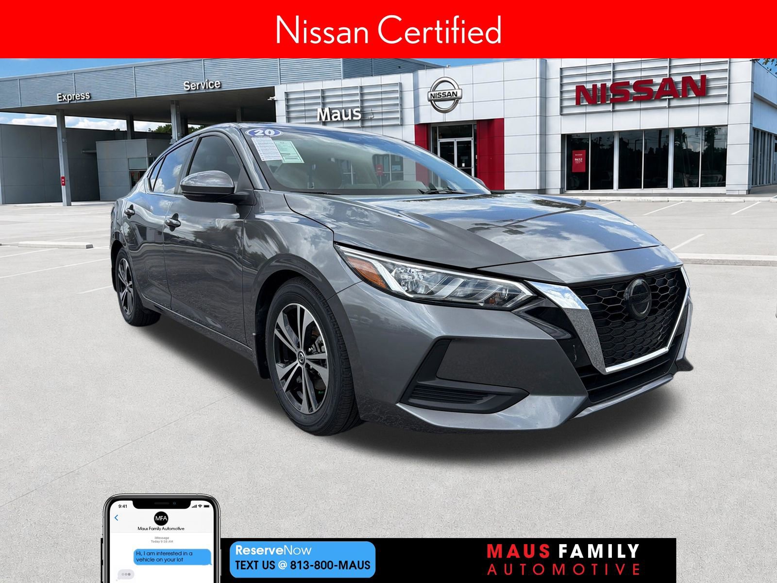 Certified 2020 Nissan Sentra SV FWD image 1