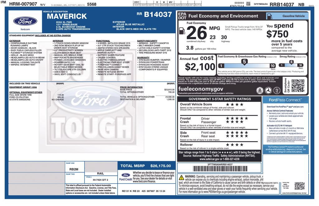 Used 2024 Ford Maverick XL FWD image 6