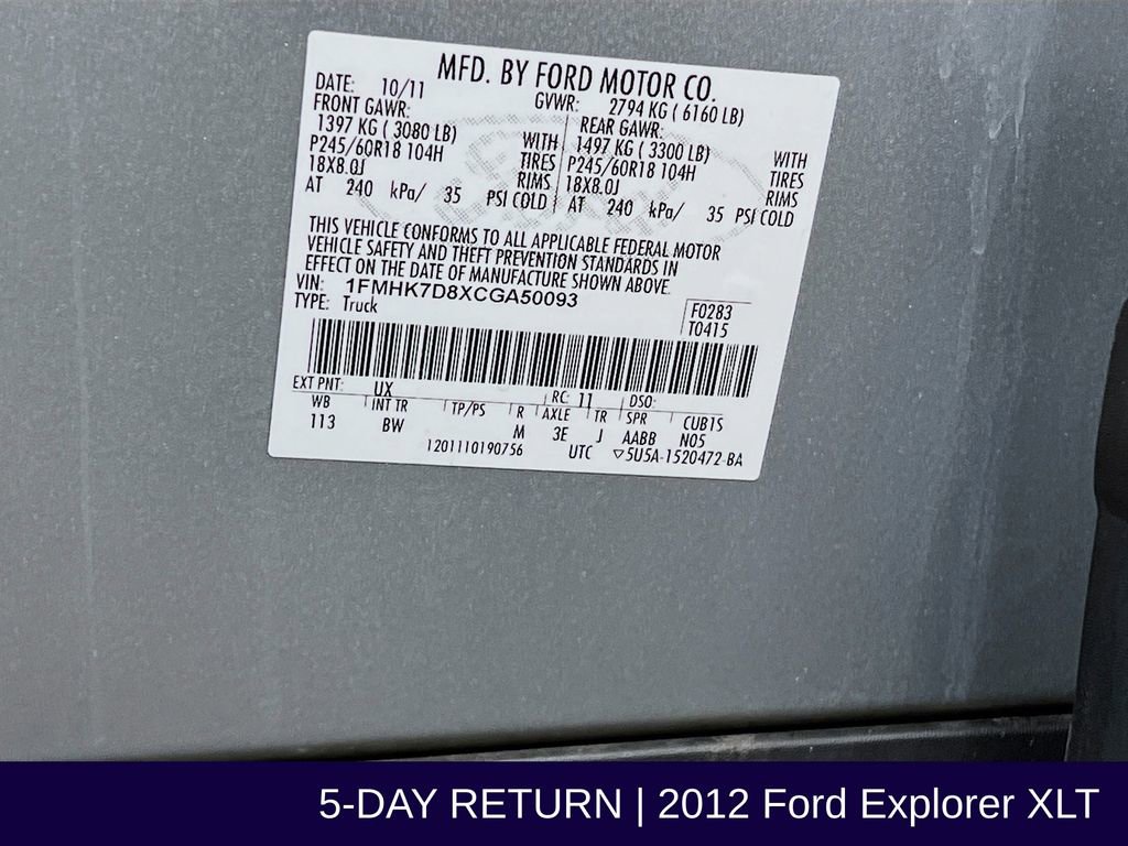 Used 2012 Ford Explorer XLT FWD image 37