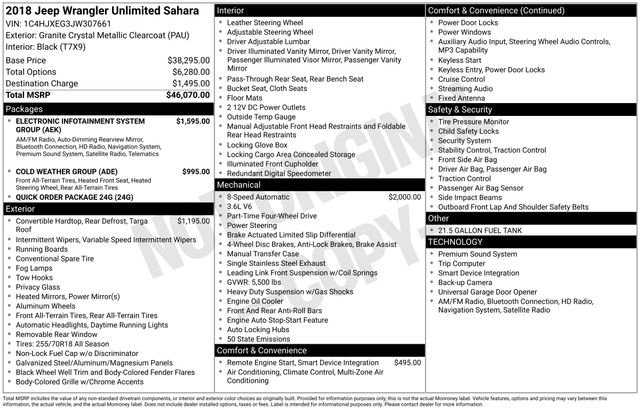 Used 2018 Jeep Wrangler Unlimited Sahara