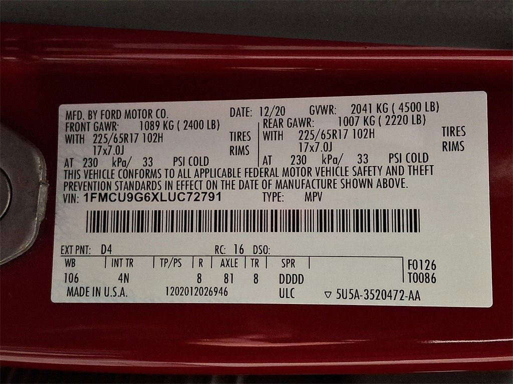 Used 2020 Ford Escape SE image 28