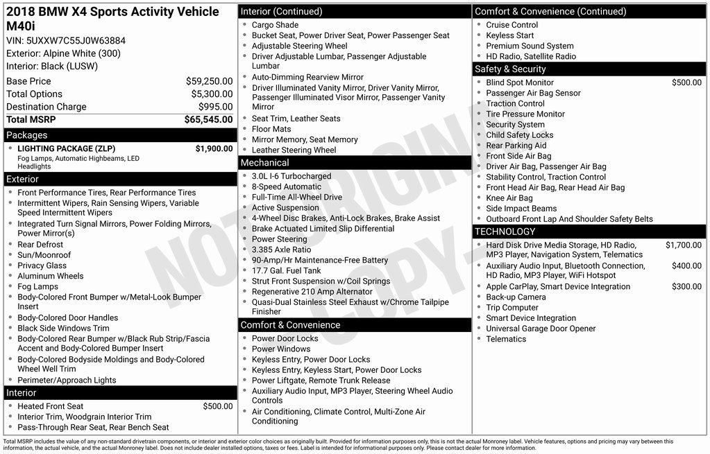 Used 2018 BMW X4 M40i image 2