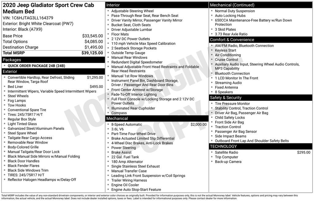 Used 2020 Jeep Gladiator Sport image 3