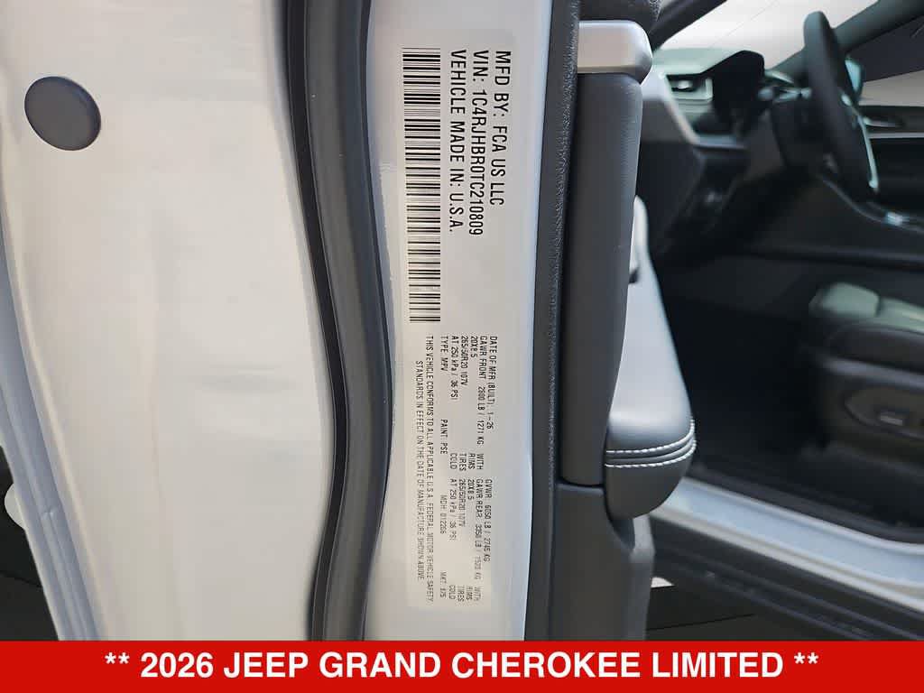 New 2026 Jeep Grand Cherokee Limited w/ Limited Altitude Package AWD/4WD image 37