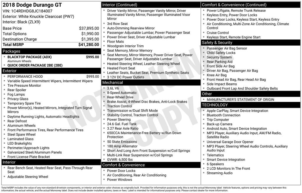Used 2018 Dodge Durango GT w/ Blacktop Package RWD image 2