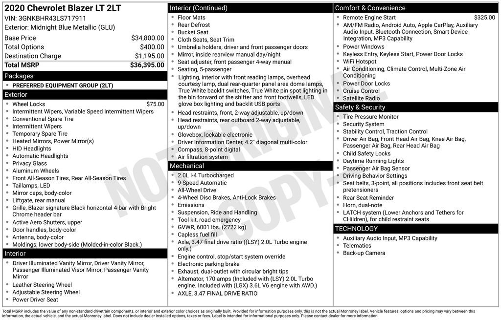 Used 2020 Chevrolet Blazer LT image 2