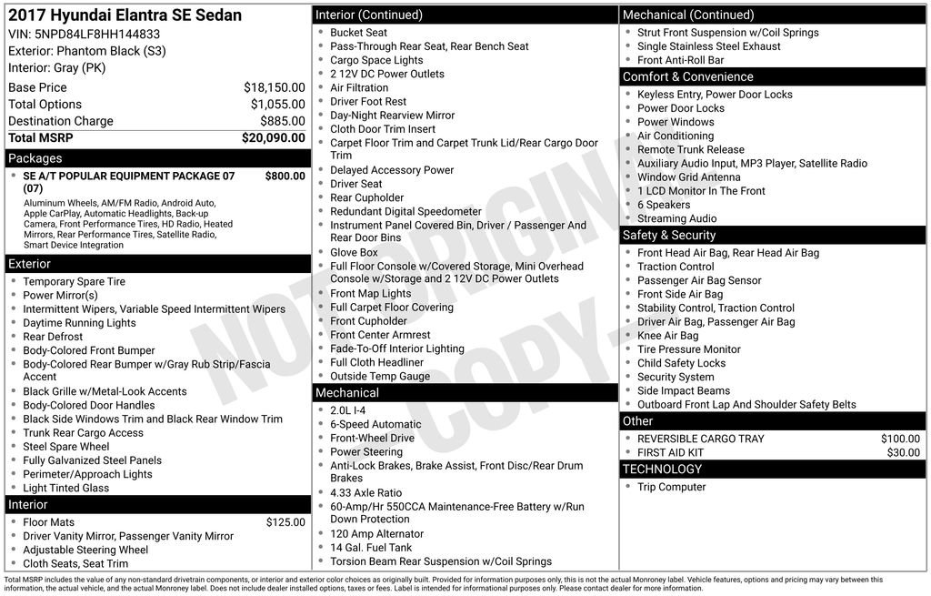 Used 2017 Hyundai Elantra SE FWD image 6