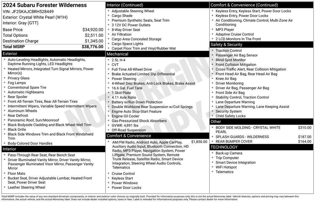 Certified 2024 Subaru Forester Wilderness image 39