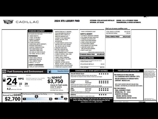 Used 2024 Cadillac XT5 Luxury image 3