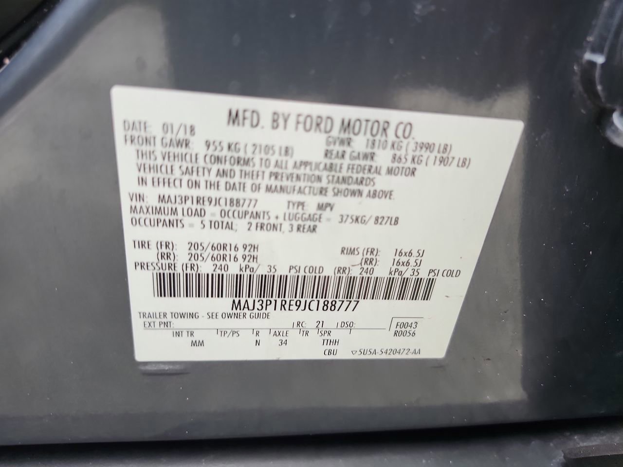 Used 2018 Ford EcoSport S FWD image 21
