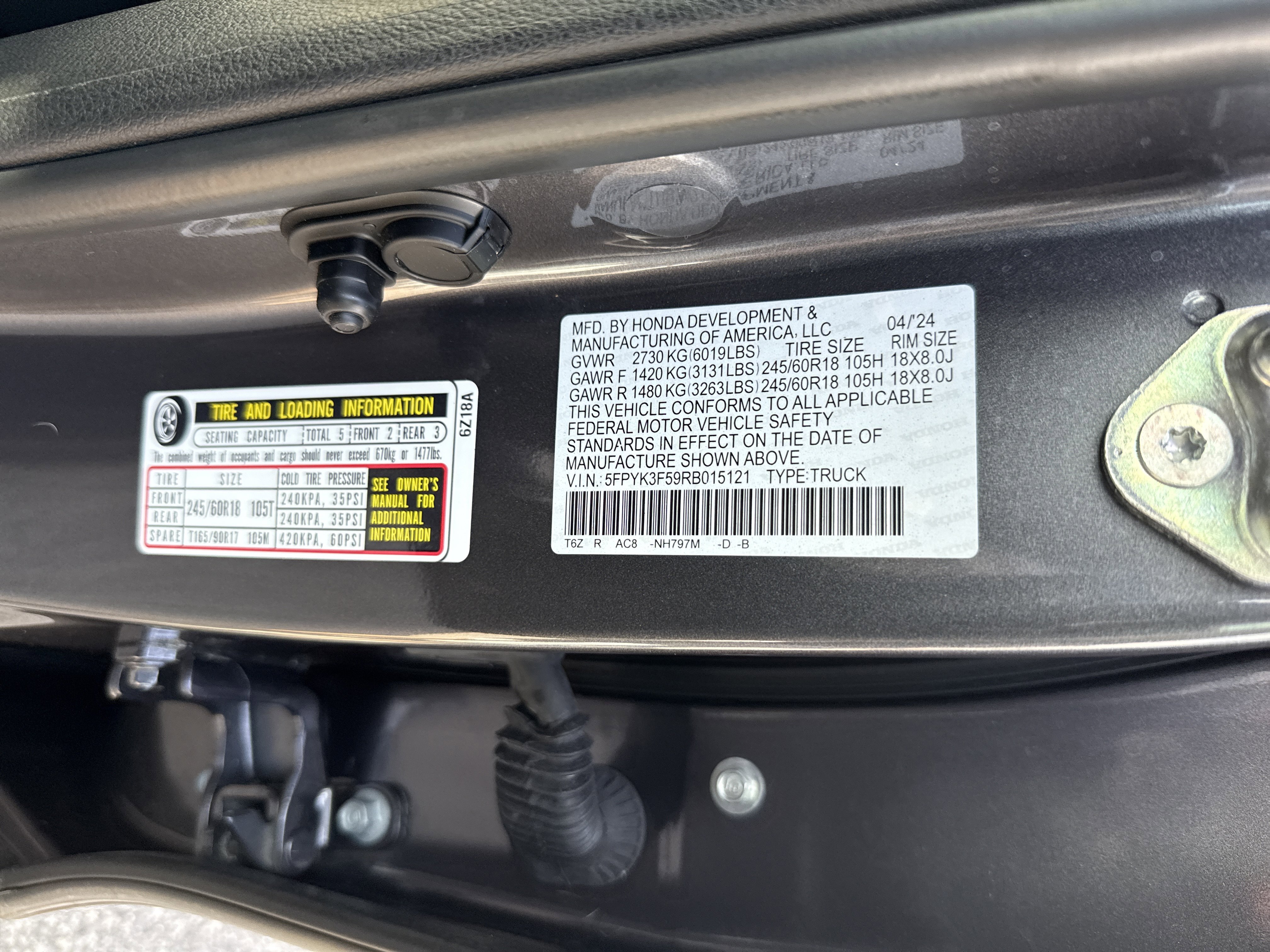 Certified 2024 Honda Ridgeline RTL image 37