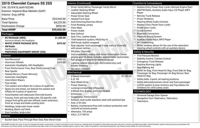 Used 2010 Chevrolet Camaro SS w/ RS Package image 27