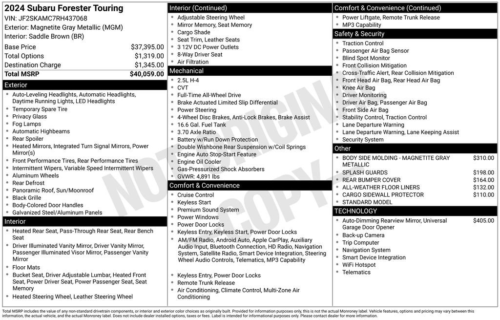 Certified 2024 Subaru Forester Touring AWD/4WD image 49