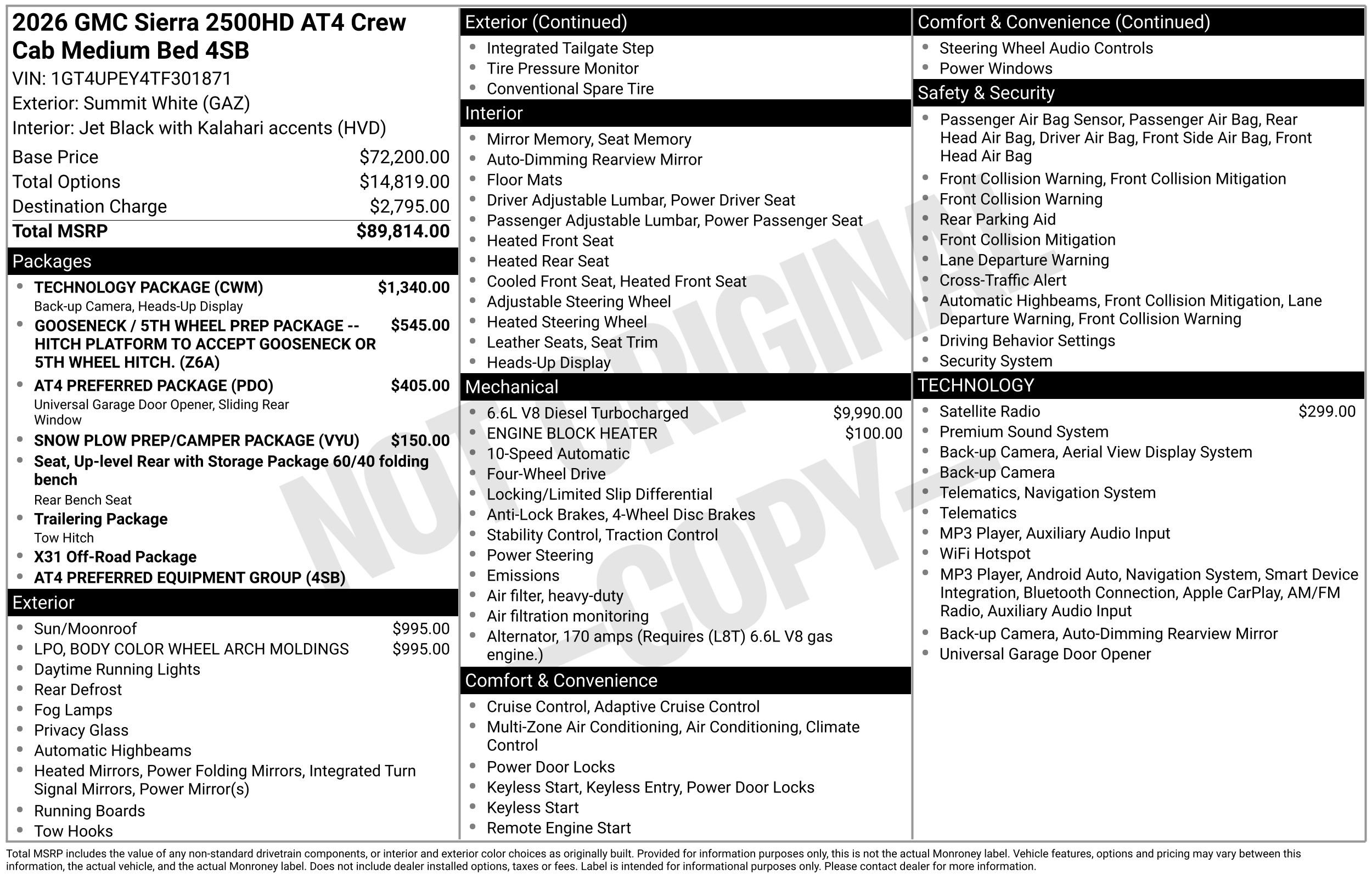 New 2026 GMC Sierra 2500 AT4 w/ Technology Package AWD/4WD image 3