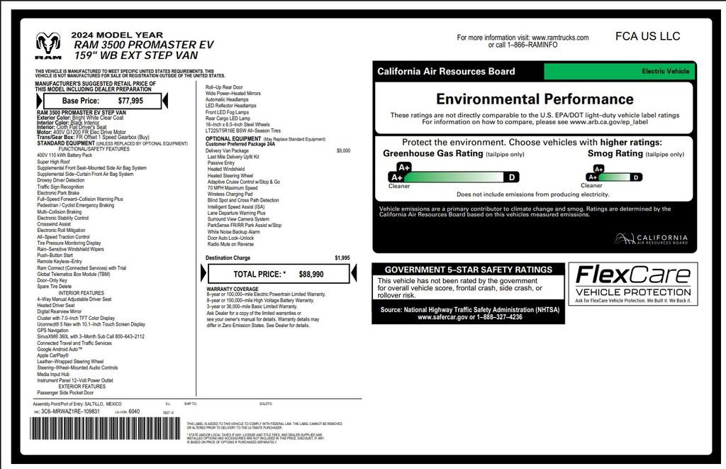 Used 2024 RAM ProMaster 3500 w/ Delivery Van Package image 5