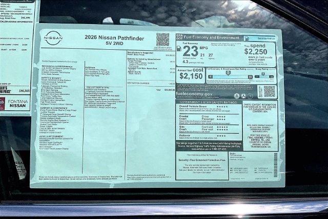 New 2026 Nissan Pathfinder SV w/ Cargo Package FWD image 12