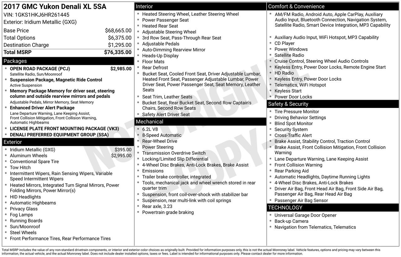 Used 2017 GMC Yukon XL Denali w/ Open Road Package RWD image 31