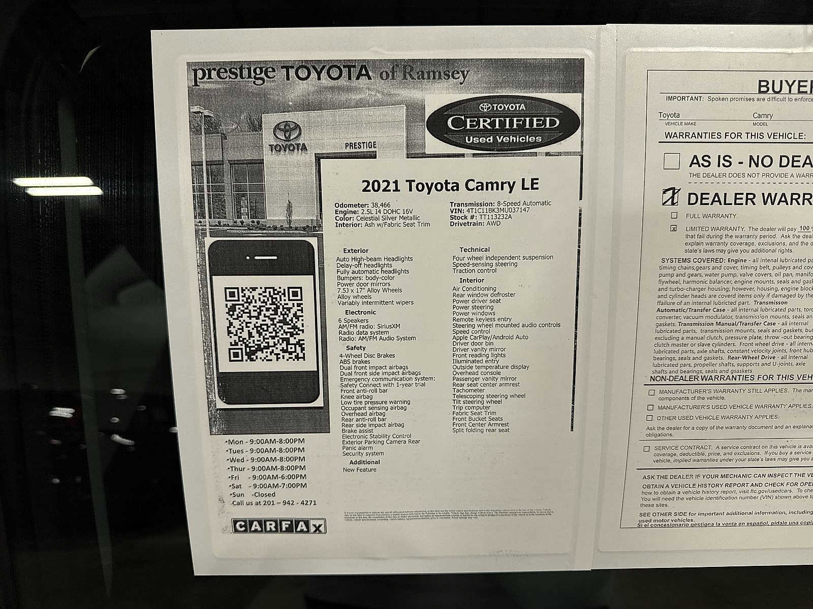 Used 2021 Toyota Camry LE image 13