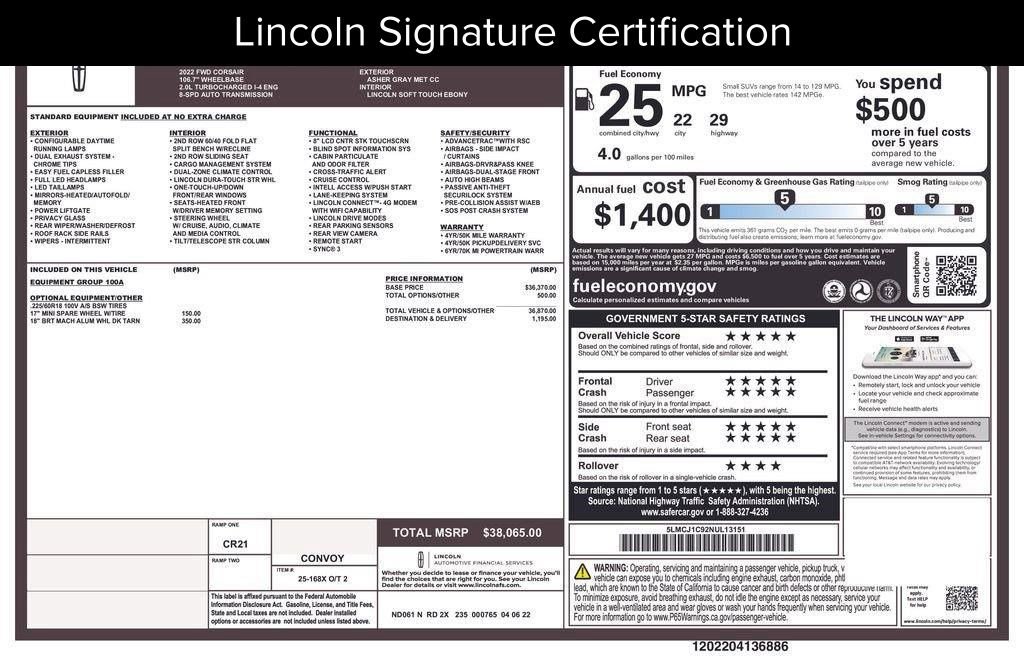 Used 2022 Lincoln Corsair FWD
