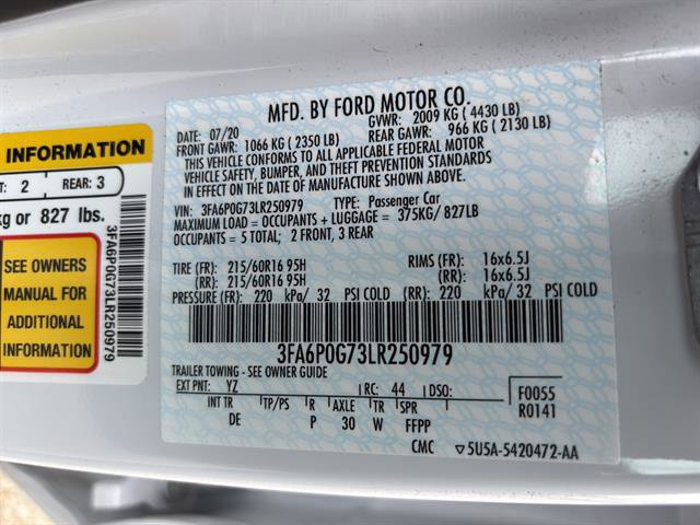 Certified 2020 Ford Fusion S image 21