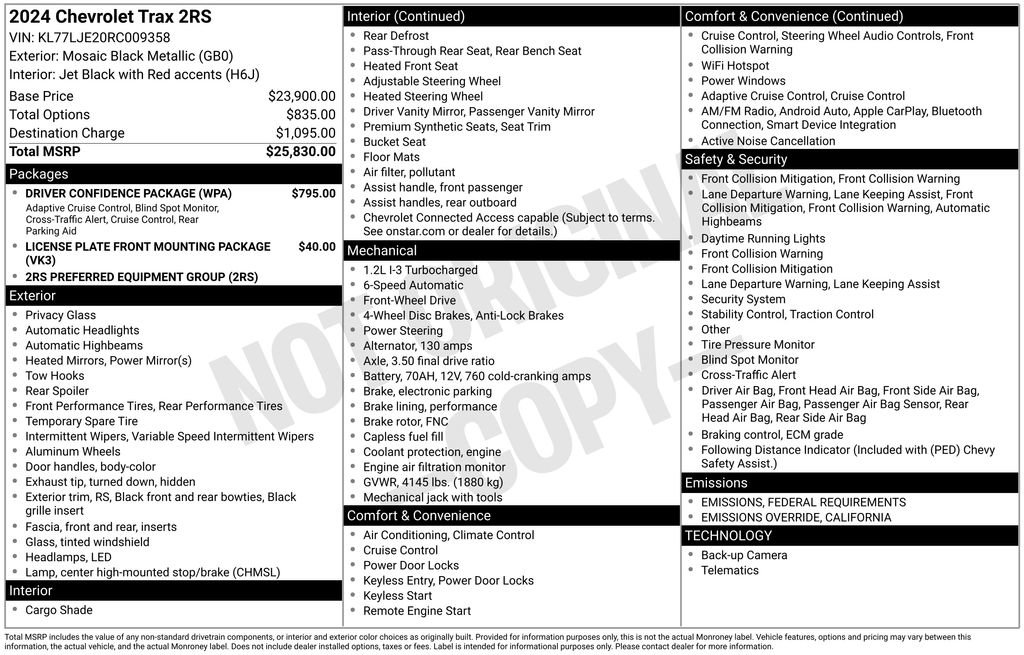 Used 2024 Chevrolet Trax RS w/ Driver Confidence Package image 7