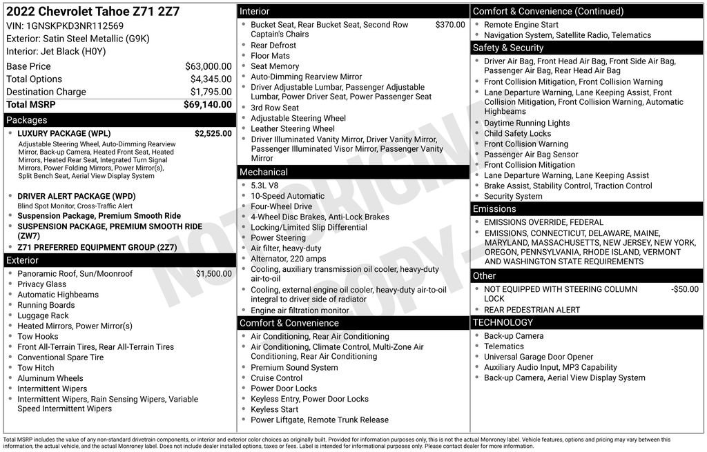 Used 2022 Chevrolet Tahoe Z71 w/ Luxury Package image 6