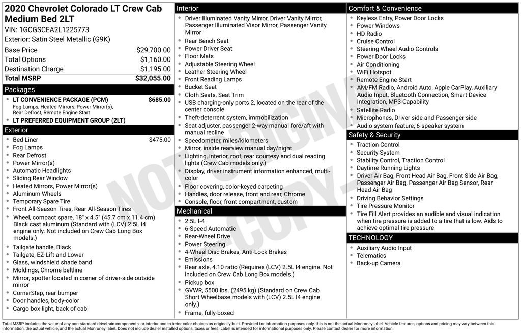 Used 2020 Chevrolet Colorado LT w/ LT Convenience Package RWD image 8