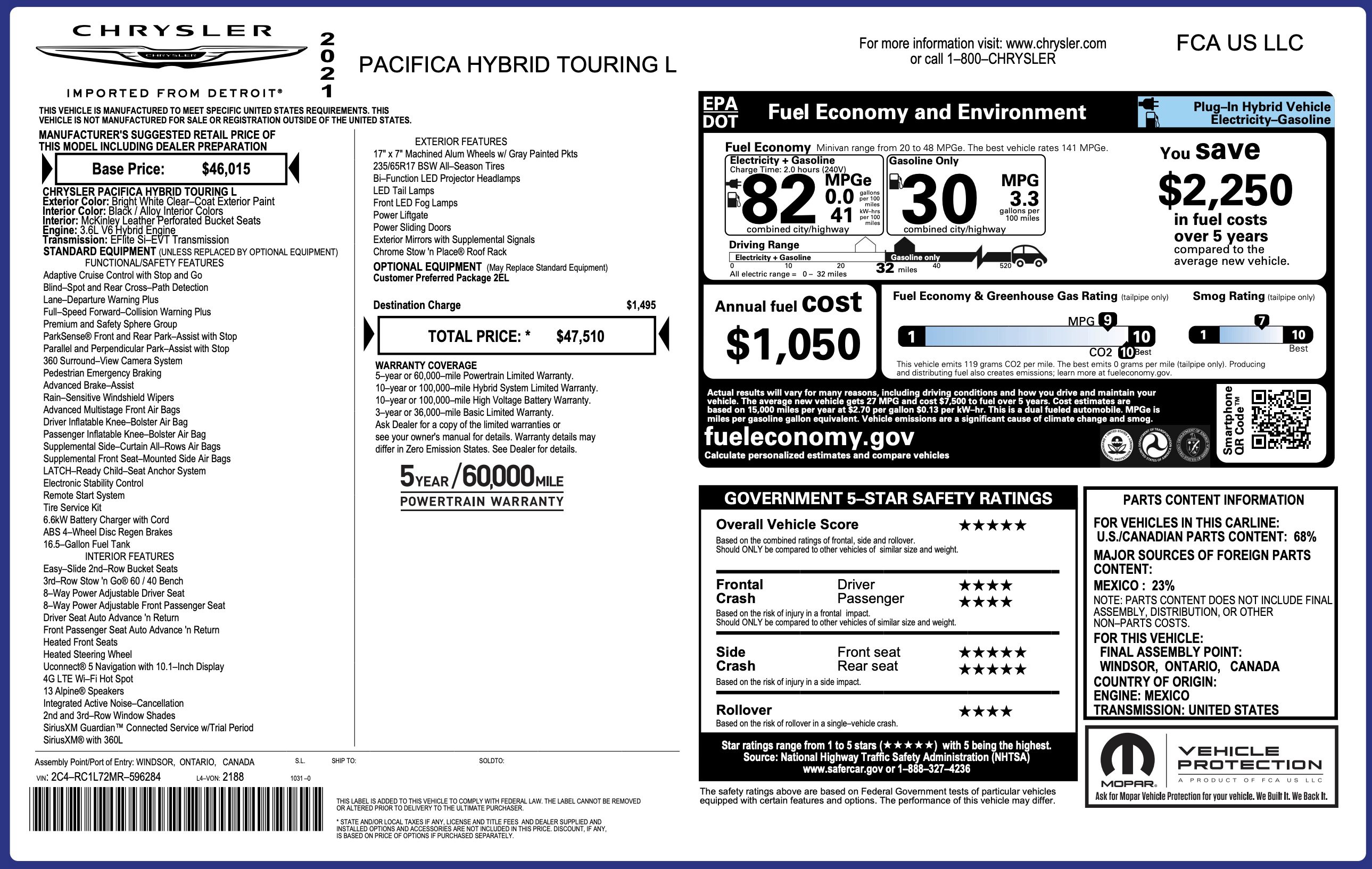 Used 2021 Chrysler Pacifica Touring-L image 2