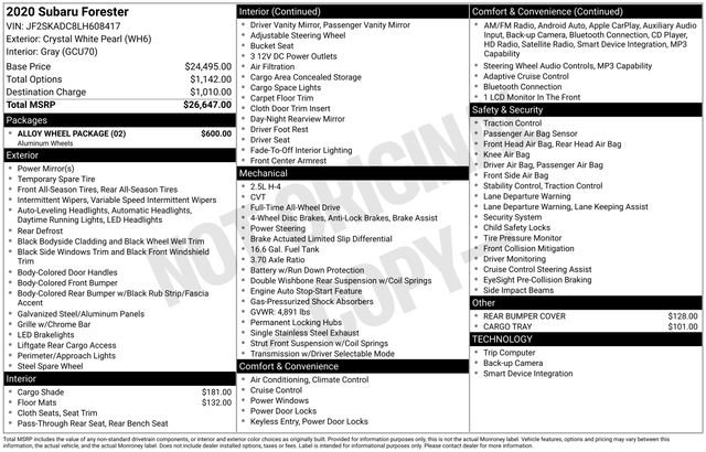 Used 2020 Subaru Forester w/ Alloy Wheel Package AWD/4WD image 31