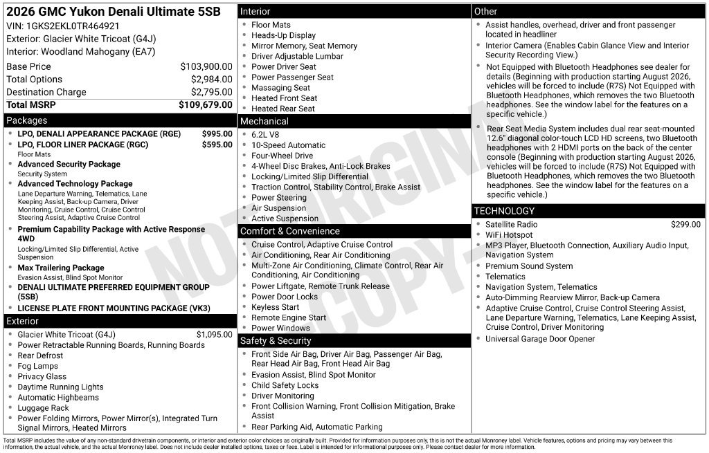 New 2026 GMC Yukon Denali Ultimate AWD/4WD image 38