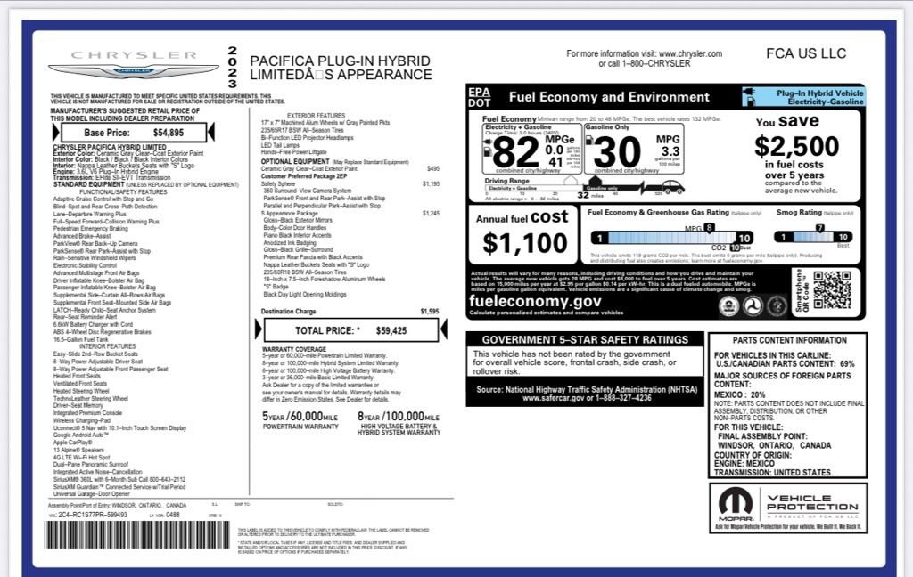 Used 2023 Chrysler Pacifica Limited w/ S Appearance Package image 26