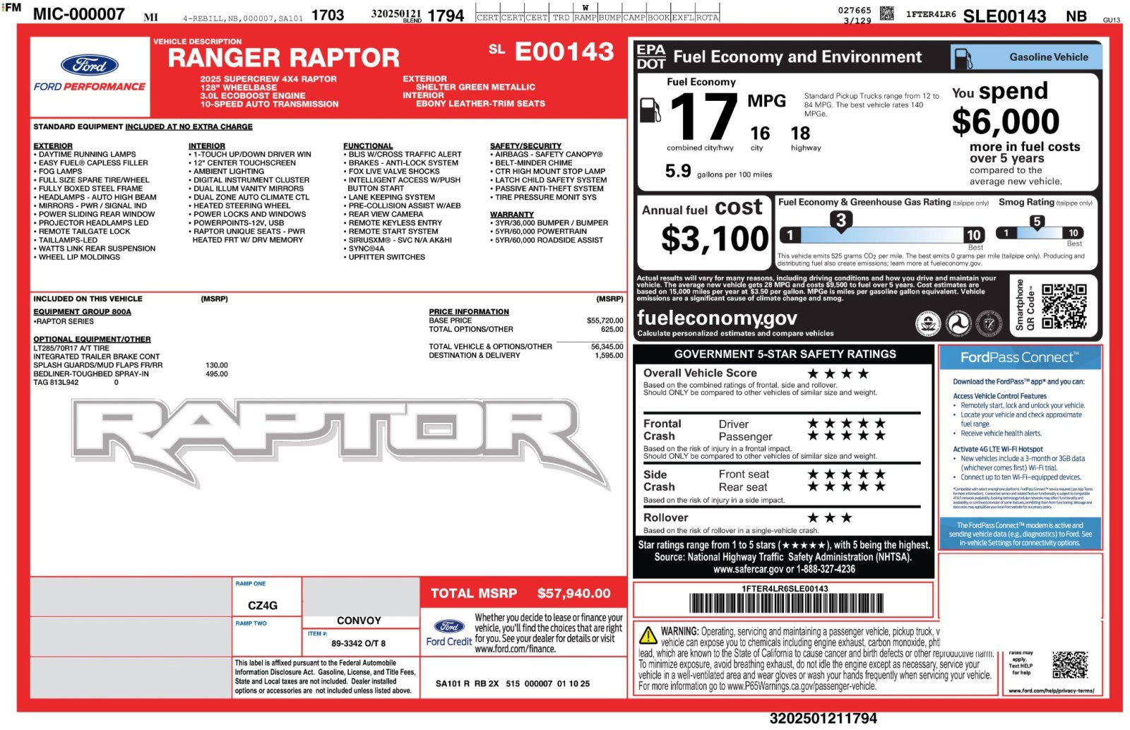 Used 2025 Ford Ranger Raptor AWD/4WD image 64
