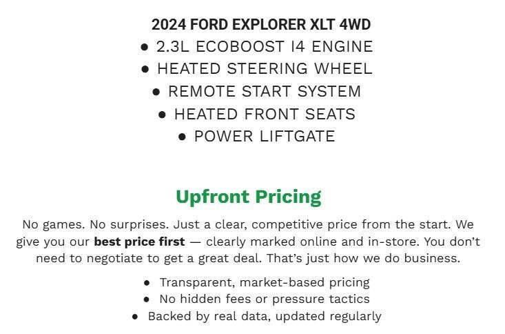 Used 2024 Ford Explorer XLT w/ Equipment Group 202A AWD/4WD image 2