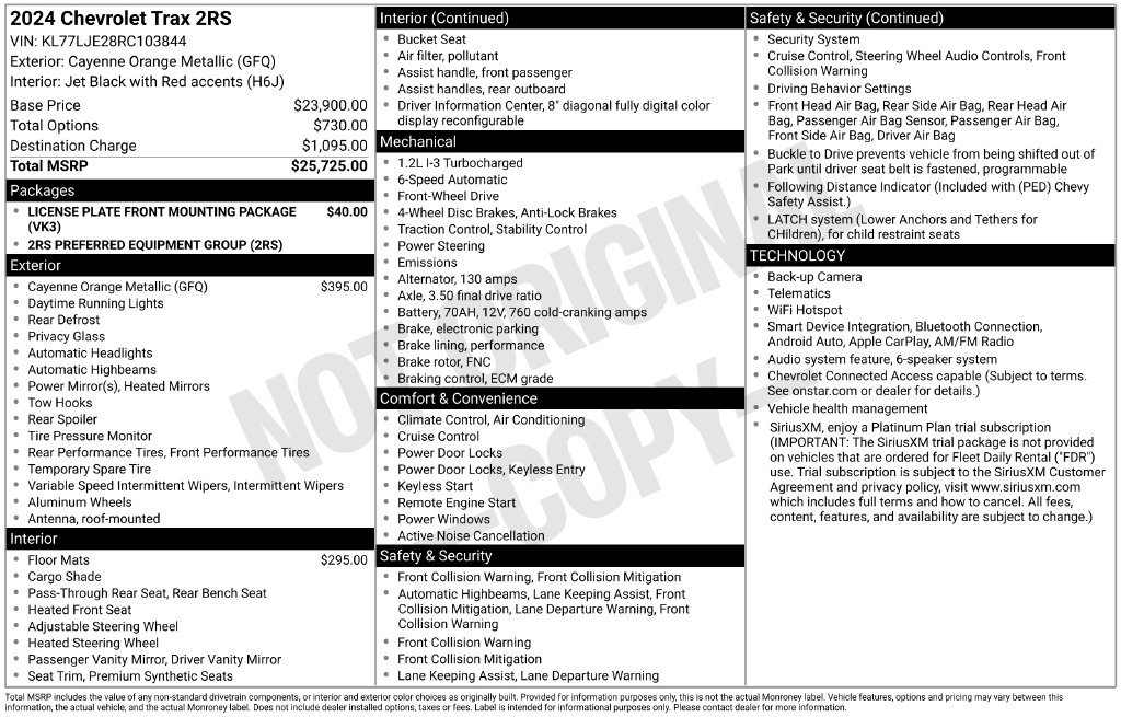 Certified 2024 Chevrolet Trax RS FWD image 41