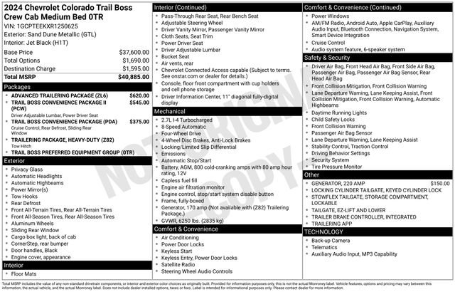 Used 2024 Chevrolet Colorado Trail Boss w/ Advanced Trailering Package AWD/4WD image 34