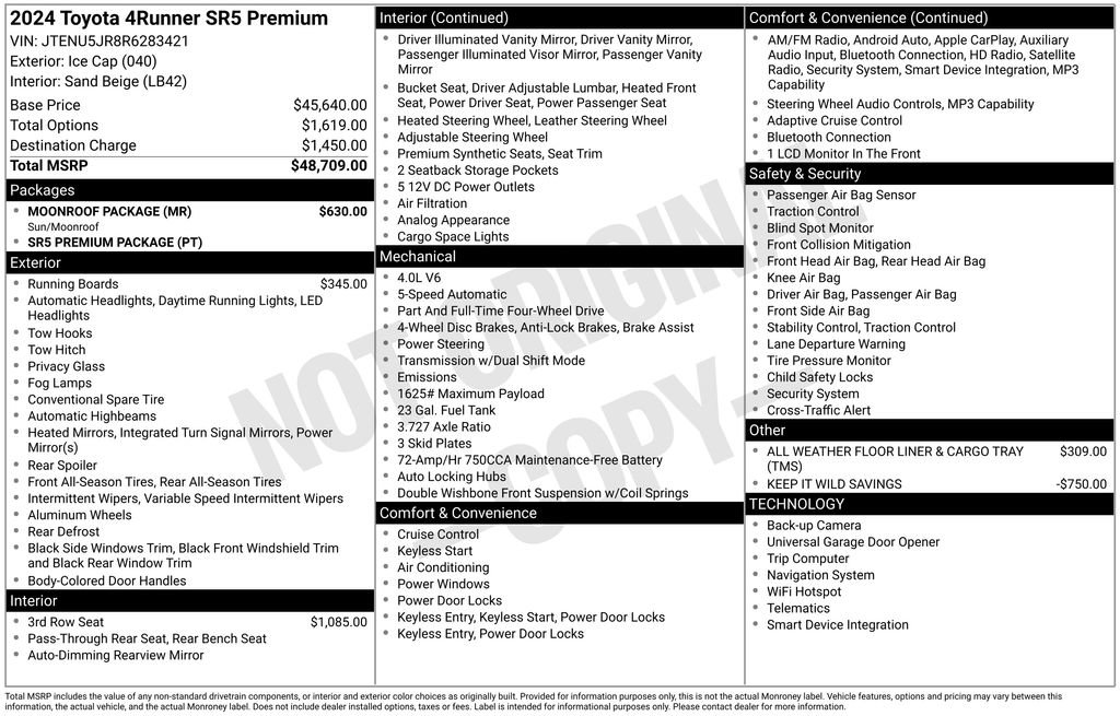 Used 2024 Toyota 4Runner SR5 Premium w/ Moonroof Package AWD/4WD image 27