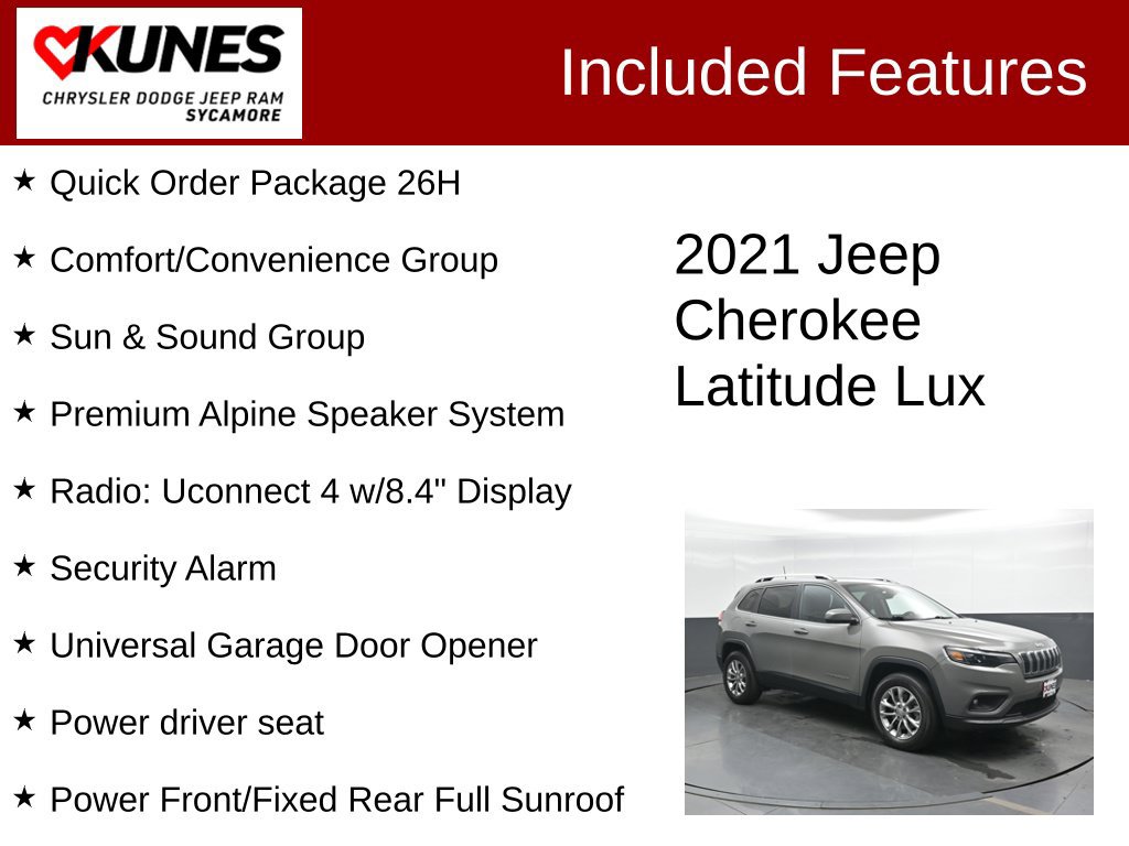 Used 2021 Jeep Cherokee Latitude Lux w/ Sun & Sound Group AWD/4WD image 3