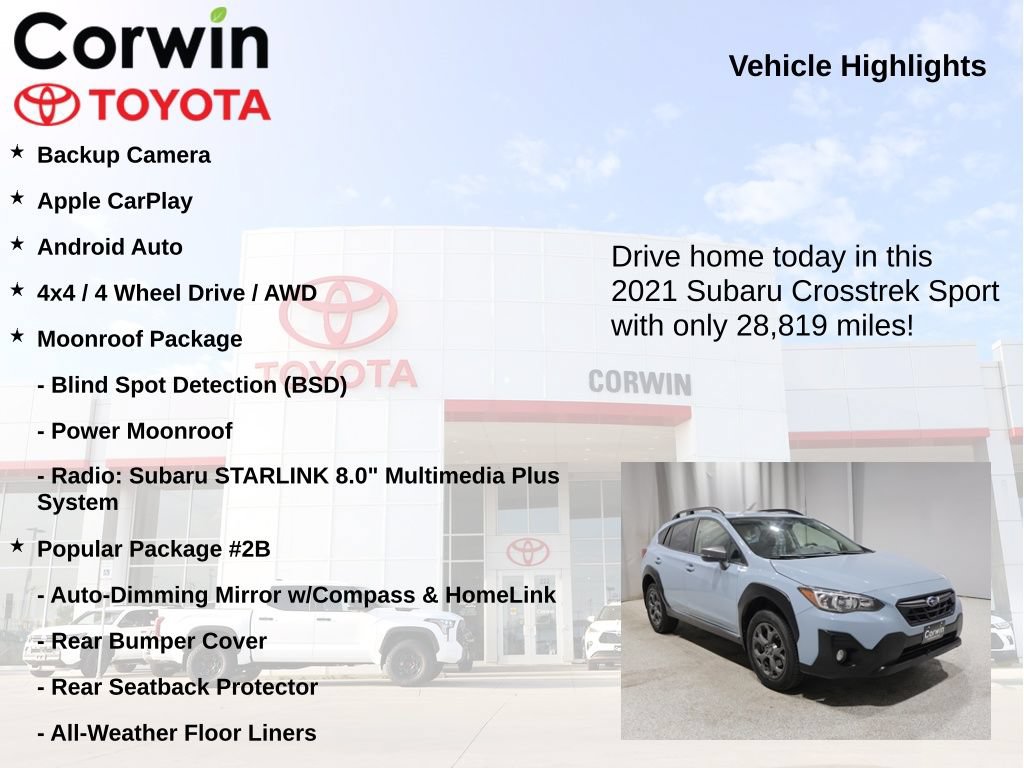 Used 2021 Subaru Crosstrek 2.5i Sport w/ Moonroof Package AWD/4WD image 6