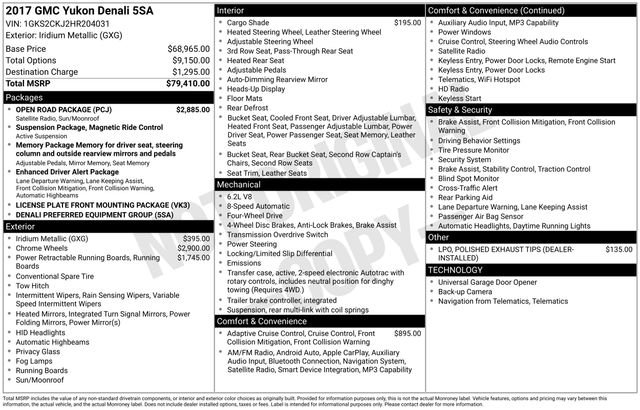 Certified 2017 GMC Yukon Denali w/ Open Road Package AWD/4WD image 43