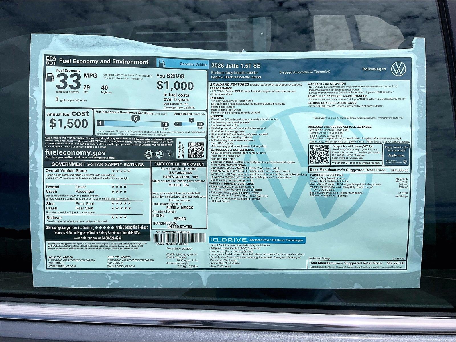 New 2026 Volkswagen Jetta SE FWD image 12