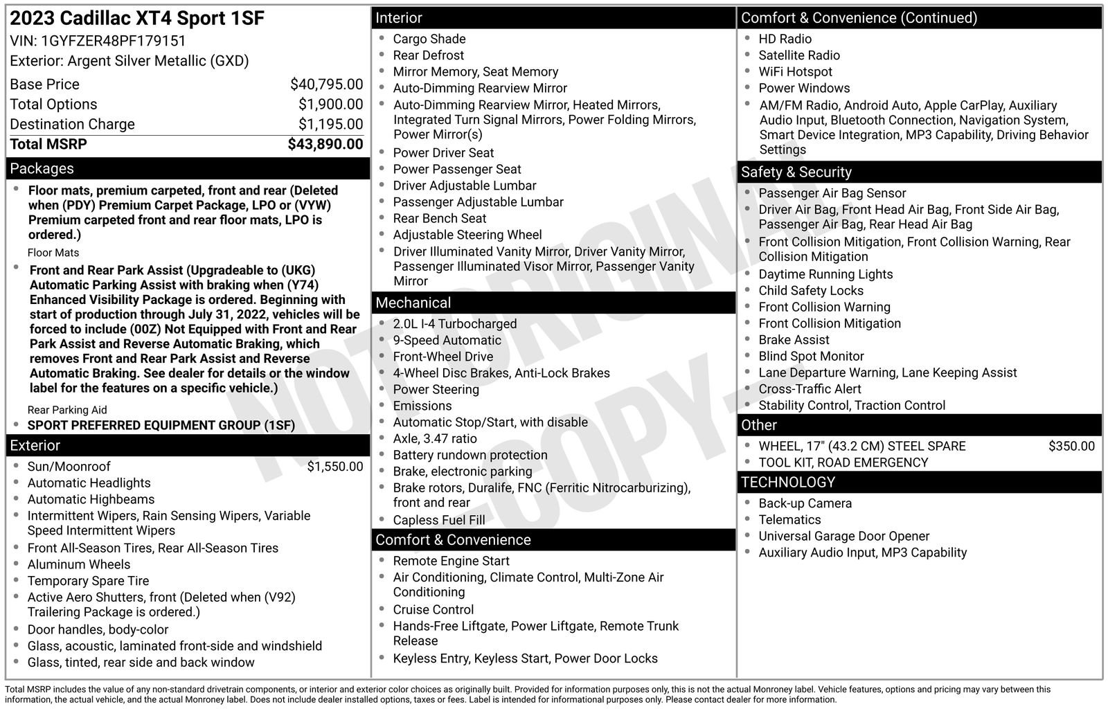 Certified 2023 Cadillac XT4 Sport FWD image 35