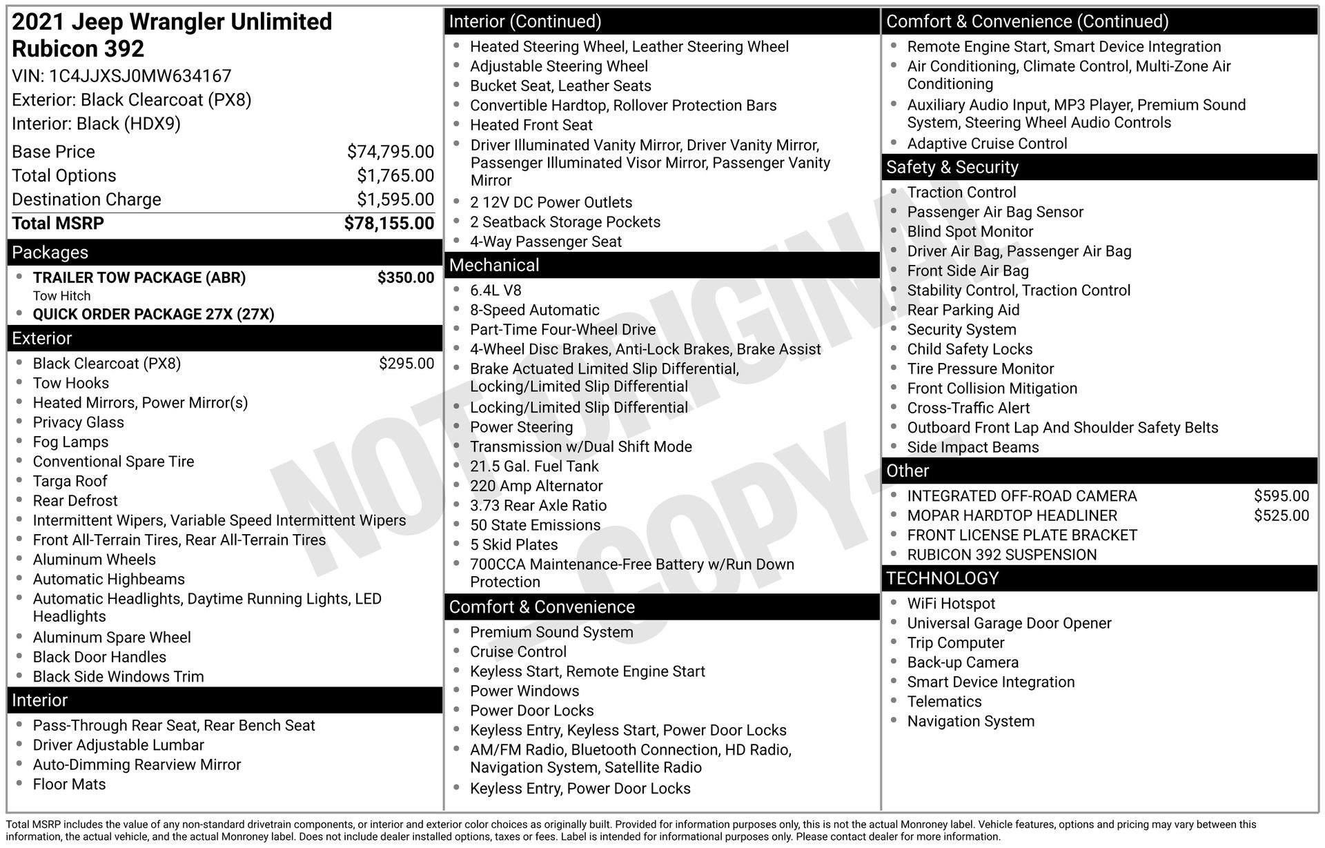 Used 2021 Jeep Wrangler Unlimited Rubicon w/ Trailer Tow Package image 3