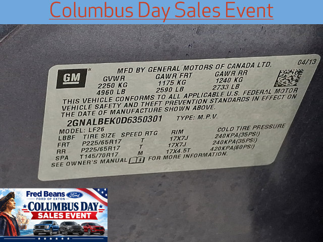 Used 2013 Chevrolet Equinox LS w/ LPO, Protection Package FWD image 27