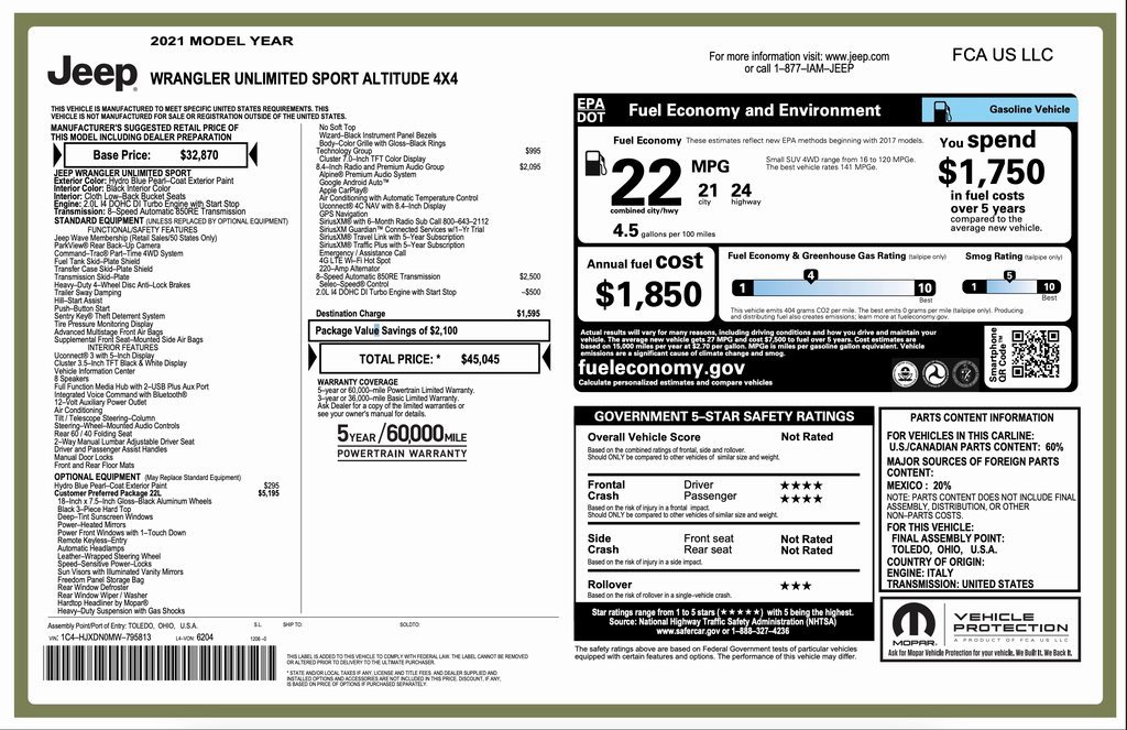 Certified 2021 Jeep Wrangler Unlimited Sport video 2